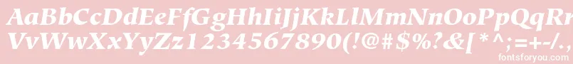 HiroshigestdBlackitalic-Schriftart – Weiße Schriften auf rosa Hintergrund