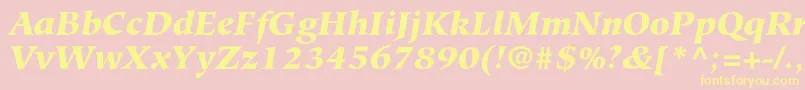 Шрифт HiroshigestdBlackitalic – жёлтые шрифты на розовом фоне