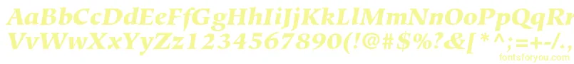 Шрифт HiroshigestdBlackitalic – жёлтые шрифты на белом фоне