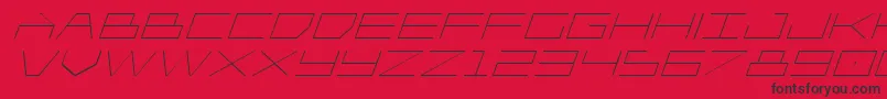 Fonte Player1upexpandital – fontes pretas em um fundo vermelho