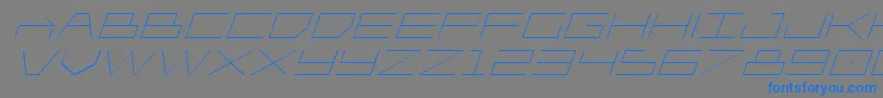 フォントPlayer1upexpandital – 灰色の背景に青い文字