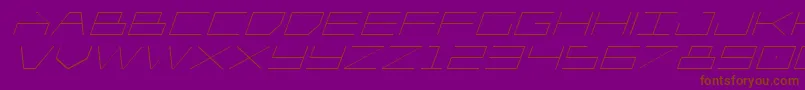 Player1upexpandital-Schriftart – Braune Schriften auf violettem Hintergrund