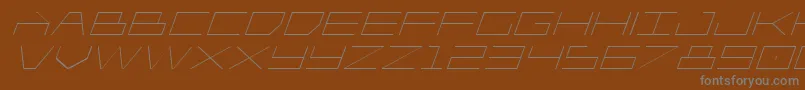 Player1upexpandital-Schriftart – Graue Schriften auf braunem Hintergrund