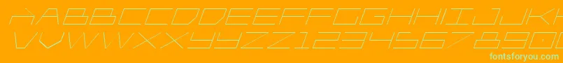 Czcionka Player1upexpandital – zielone czcionki na pomarańczowym tle