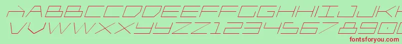 Czcionka Player1upexpandital – czerwone czcionki na zielonym tle