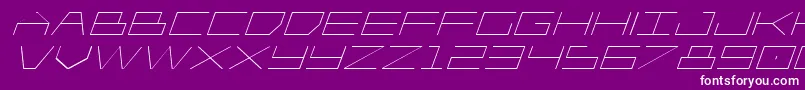Czcionka Player1upexpandital – białe czcionki na fioletowym tle
