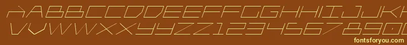 Czcionka Player1upexpandital – żółte czcionki na brązowym tle