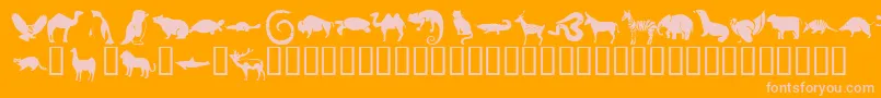 More about KrMenagerie Font KrMenagerie Font – Pink Fonts on Orange Background