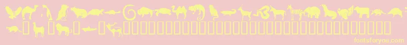 KrMenagerie Font – Yellow Fonts on Pink Background