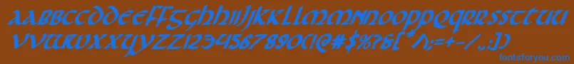 Подробнее о шрифте Foucaultboldital Шрифт Foucaultboldital – синие шрифты на коричневом фоне