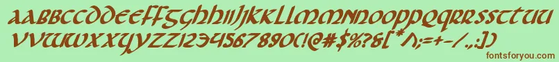 Foucaultboldital Font – Brown Fonts on Green Background