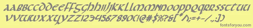 Foucaultboldital Font – Gray Fonts on Yellow Background