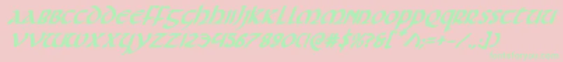 Foucaultboldital Font – Green Fonts on Pink Background