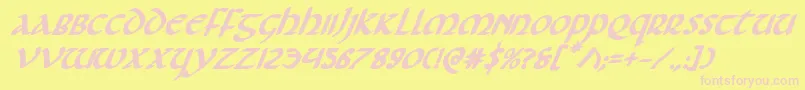 Foucaultboldital Font – Pink Fonts on Yellow Background