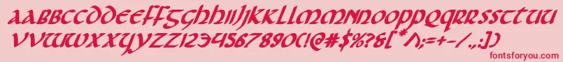Foucaultboldital Font – Red Fonts on Pink Background