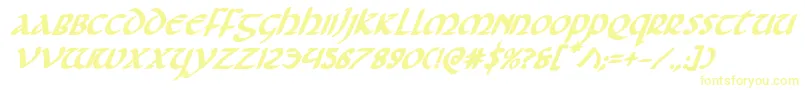 Foucaultboldital Font – Yellow Fonts on White Background