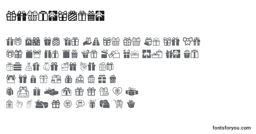 Fuente GiftsIcons - alfabeto, números, caracteres especiales