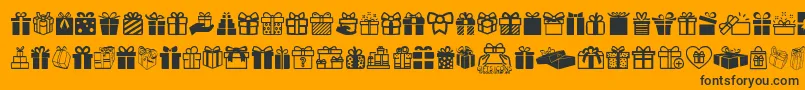 Fonte GiftsIcons – fontes pretas em um fundo laranja