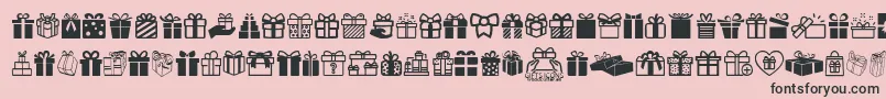 GiftsIcons Font – Black Fonts on Pink Background