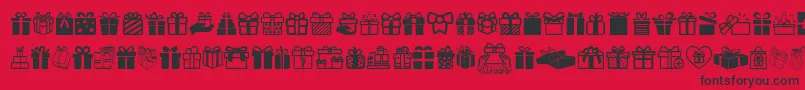 Шрифт GiftsIcons – чёрные шрифты на красном фоне