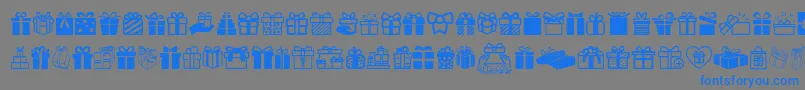 GiftsIcons-Schriftart – Blaue Schriften auf grauem Hintergrund