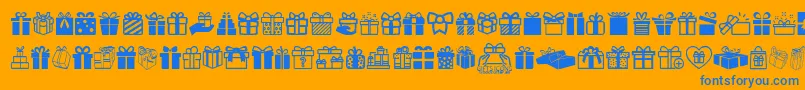 GiftsIcons Font – Blue Fonts on Orange Background