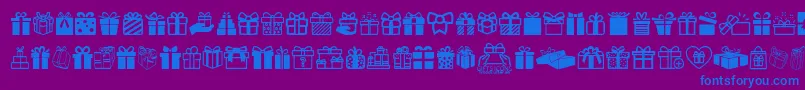 Police GiftsIcons – polices bleues sur fond violet