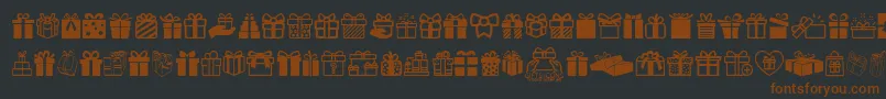 Шрифт GiftsIcons – коричневые шрифты на чёрном фоне