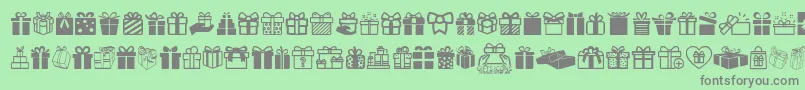 Шрифт GiftsIcons – серые шрифты на зелёном фоне