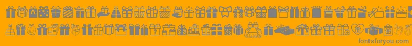 Fonte GiftsIcons – fontes cinzas em um fundo laranja