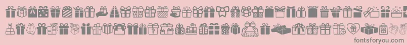 Fonte GiftsIcons – fontes cinzas em um fundo rosa