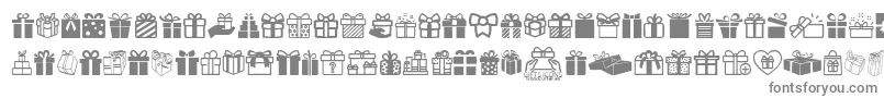 GiftsIcons Font – Gray Fonts on White Background