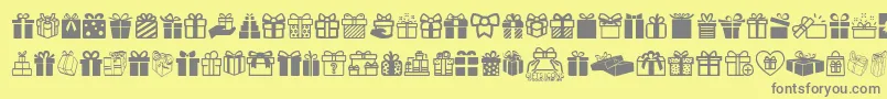 GiftsIcons Font – Gray Fonts on Yellow Background