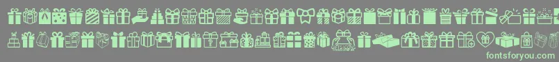 GiftsIcons Font – Green Fonts on Gray Background
