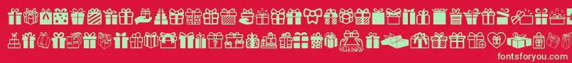 GiftsIcons-fontti – vihreät fontit punaisella taustalla