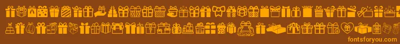 Police GiftsIcons – polices orange sur fond brun