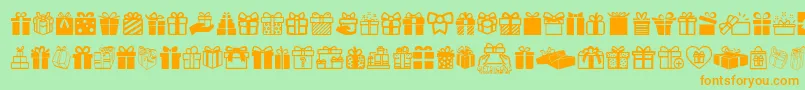 Fonte GiftsIcons – fontes laranjas em um fundo verde