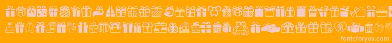 GiftsIcons Font – Pink Fonts on Orange Background