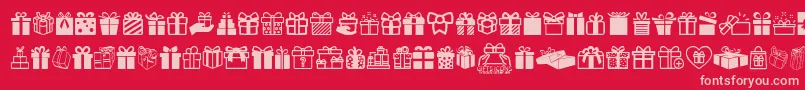 Fonte GiftsIcons – fontes rosa em um fundo vermelho