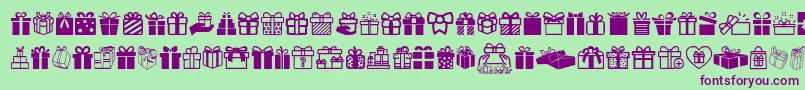 GiftsIcons Font – Purple Fonts on Green Background