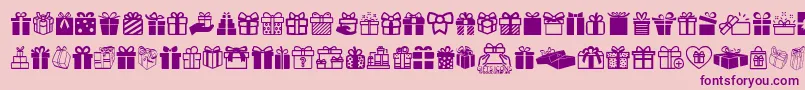 GiftsIcons-fontti – violetit fontit vaaleanpunaisella taustalla