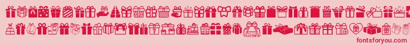 GiftsIcons Font – Red Fonts on Pink Background