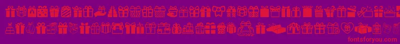 Police GiftsIcons – polices rouges sur fond violet