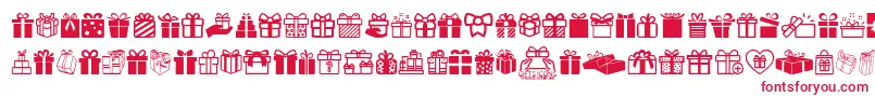 GiftsIcons Font – Red Fonts on White Background