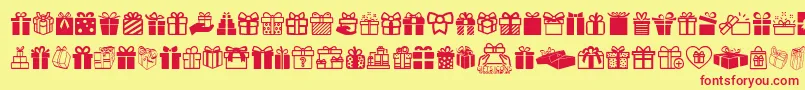 フォントGiftsIcons – 赤い文字の黄色い背景