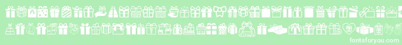 GiftsIcons Font – White Fonts on Green Background