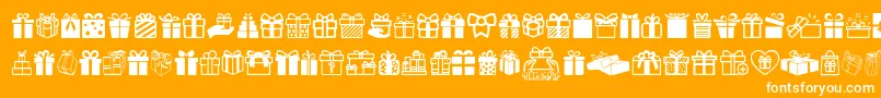 GiftsIcons-Schriftart – Weiße Schriften auf orangefarbenem Hintergrund