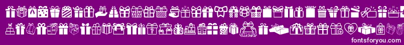 Fonte GiftsIcons – fontes brancas em um fundo violeta