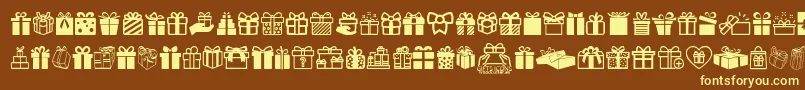 GiftsIcons Font – Yellow Fonts on Brown Background