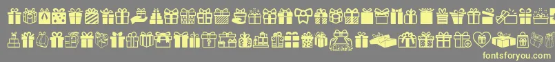 GiftsIcons Font – Yellow Fonts on Gray Background